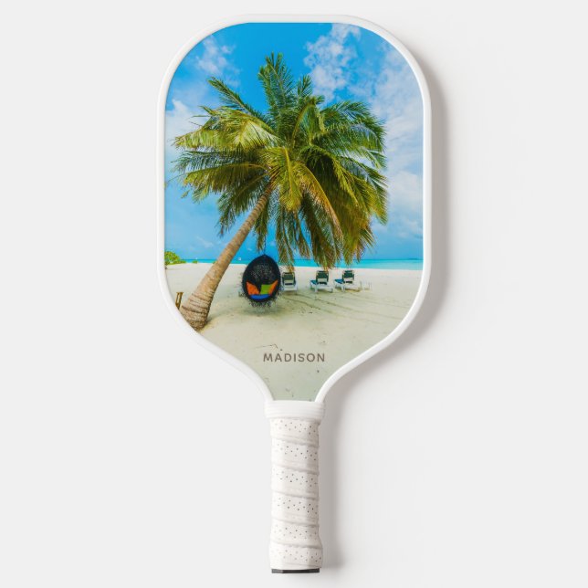 Palas De Pickleball Nombre personalizado de la playa de Maldivas (Anverso)