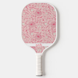 Palas De Pickleball Nombre personalizado de las flores florales rosas 