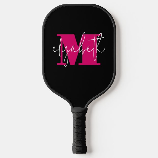 Palas De Pickleball Nombre personalizado de monograma femenino moderno (Anverso)