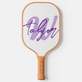 Palas De Pickleball Nombre personalizado de monograma púrpura e inicia