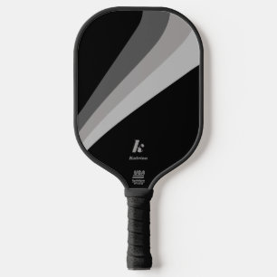 Palas De Pickleball Nombre personalizado de onda negra mínima moderna
