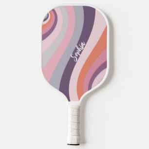 Palas De Pickleball Nombre personalizado de Swirl Retro