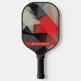 Palas De Pickleball Nombre personalizado de textura geométrica roja y