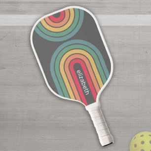 Palas De Pickleball Nombre personalizado del arco de línea retro Paste