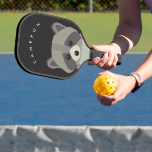 Palas De Pickleball Nombre personalizado del Ilustracion de mapache