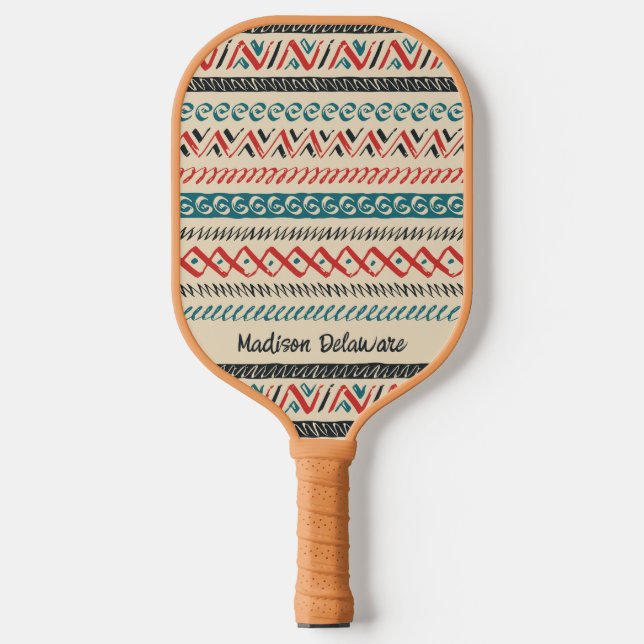 Palas De Pickleball Nombre personalizado del patrón azteca (Anverso)