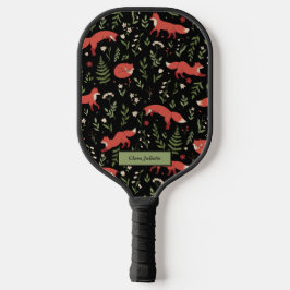 Palas De Pickleball Nombre personalizado del patrón botánico de Woodla