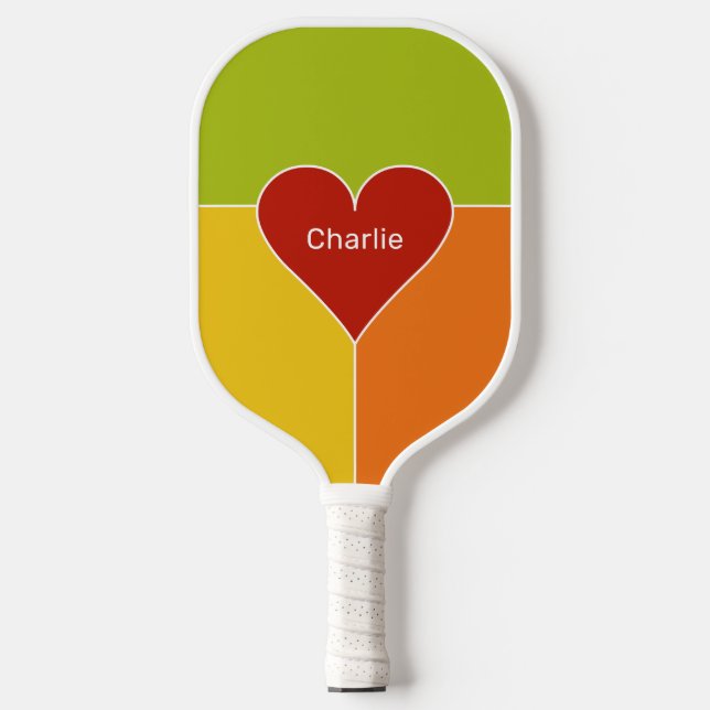 Palas De Pickleball Nombre personalizado del patrón de corazón (Anverso)