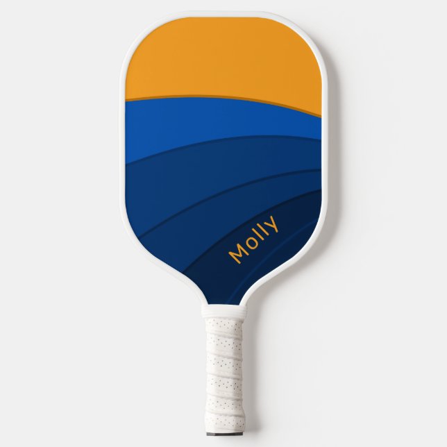 Palas De Pickleball Nombre personalizado del patrón de negrita azul y  (Anverso)