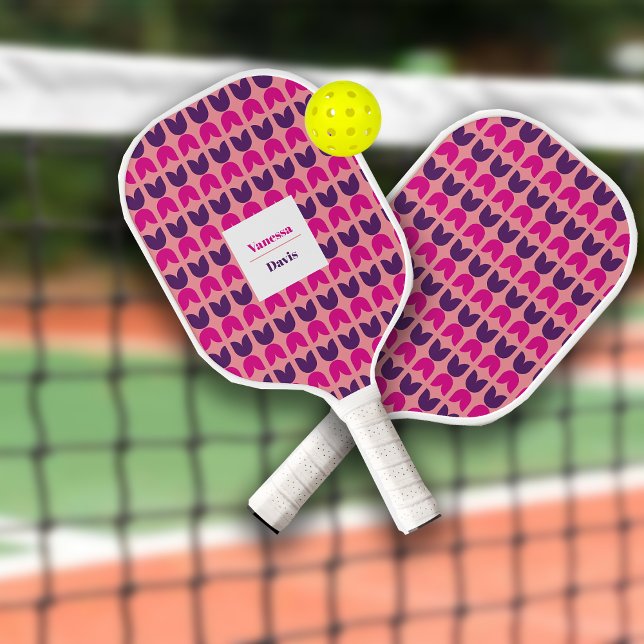 Palas De Pickleball Nombre personalizado del patrón de tulipanes geomé (Subido por el creador)