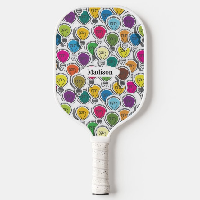 Palas De Pickleball Nombre personalizado del patrón luminoso (Anverso)