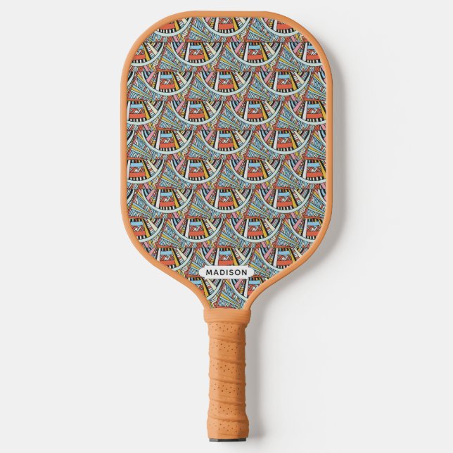 Palas De Pickleball Nombre personalizado del patrón nativo (Anverso)