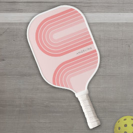 Palas De Pickleball Nombre personalizado del patrón retro rayado de Mo