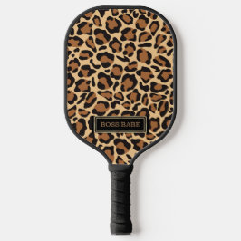 Palas De Pickleball Nombre personalizado del patrón sin foco de leopar