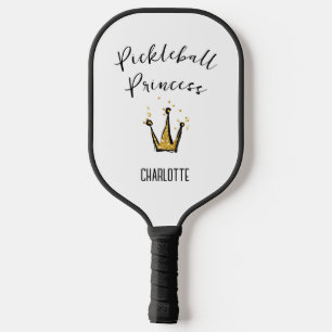 Palas De Pickleball Nombre personalizado del Purpurina de oro Princesa