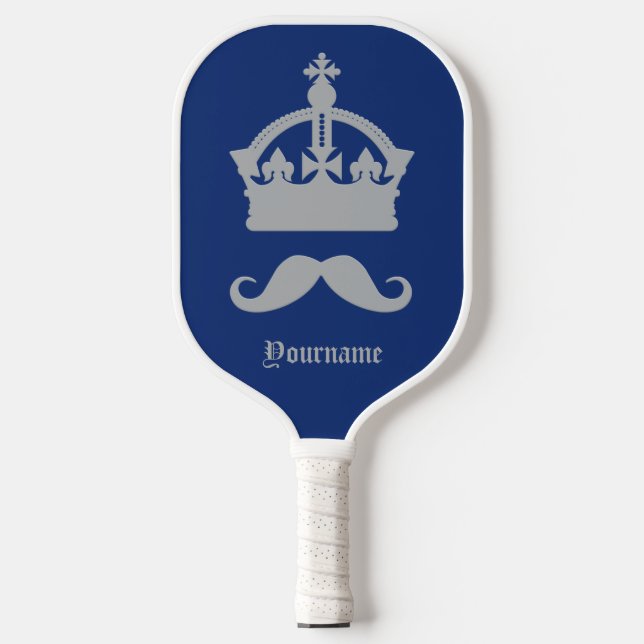 Palas De Pickleball Nombre personalizado del rey de bigotes (Anverso)