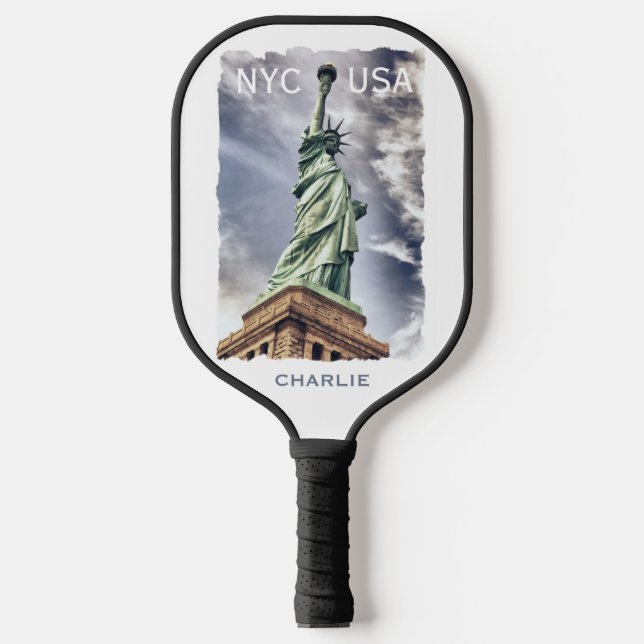 Palas De Pickleball Nombre personalizado Estatua de la Libertad (Anverso)