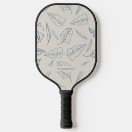 Palas De Pickleball Nombre personalizado Floral Pastel Azul