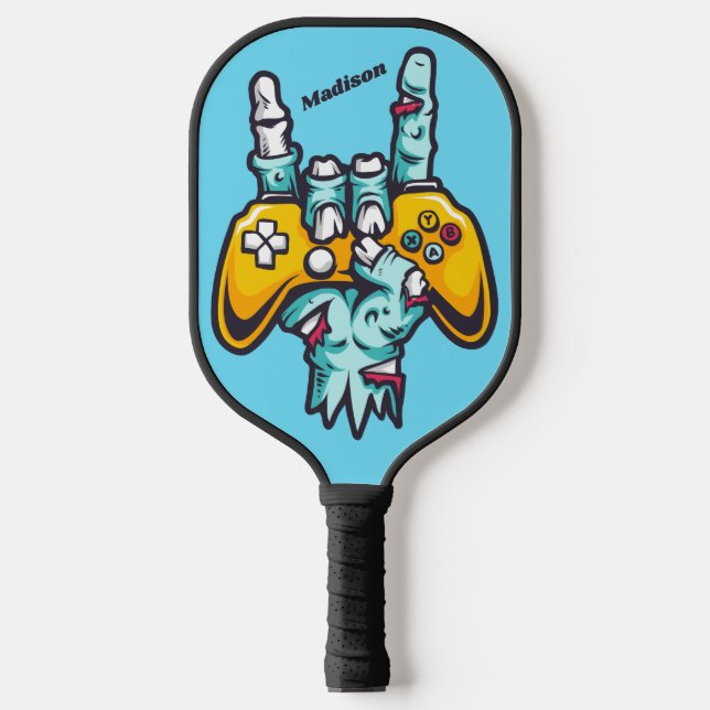 Palas De Pickleball Nombre personalizado Gamer Zombie (Anverso)