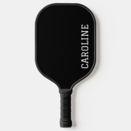 Palas De Pickleball Nombre Personalizado Minimalista Negro