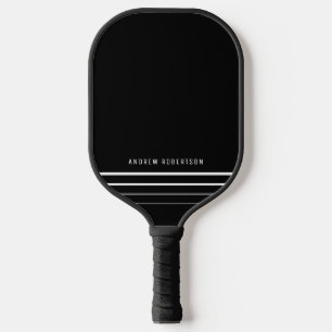 Palas De Pickleball Nombre personalizado mínimo negro moderno