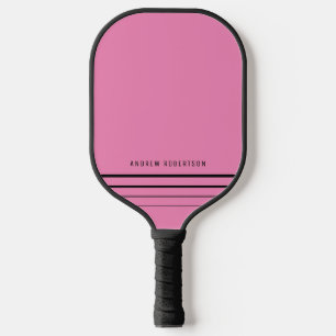 Palas De Pickleball Nombre personalizado mínimo rosa y negro moderno