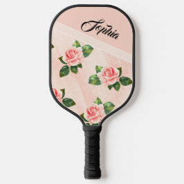 Palas De Pickleball Nombre personalizado moderno Flor rosa rosa rosa n