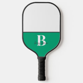 Palas De Pickleball Nombre personalizado Monograma blanco negro remo d