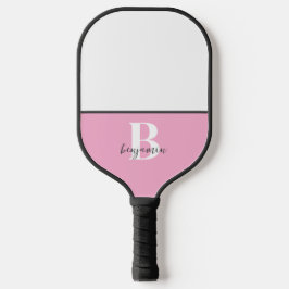 Palas De Pickleball Nombre personalizado Monograma blanco negro remo d