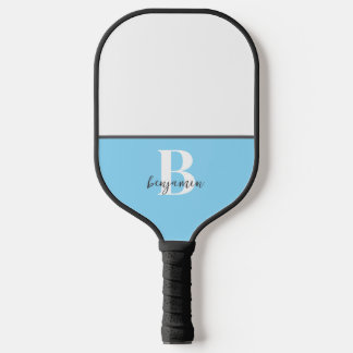 Palas De Pickleball Nombre personalizado Monograma blanco negro remo d