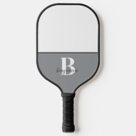Palas De Pickleball Nombre personalizado Monograma blanco negro remo d