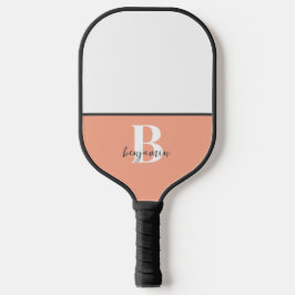 Palas De Pickleball Nombre personalizado Monograma blanco negro remo d