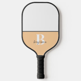 Palas De Pickleball Nombre personalizado Monograma blanco negro remo d