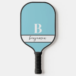 Palas De Pickleball Nombre personalizado Monograma blanco Paddle verde