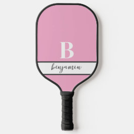 Palas De Pickleball Nombre personalizado Monograma Paddle rosado de bo