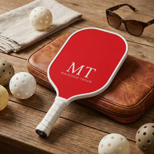 Palas De Pickleball Nombre Personalizado Monograma Patrón de Cuadros