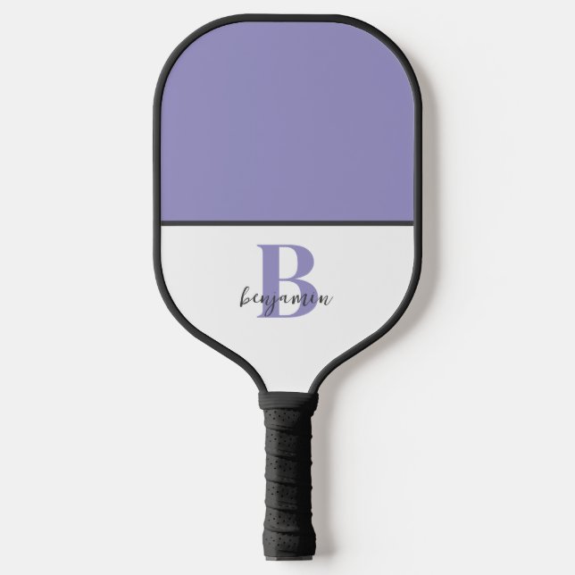 Palas De Pickleball Nombre personalizado Monograma púrpura Paddle de b (Anverso)