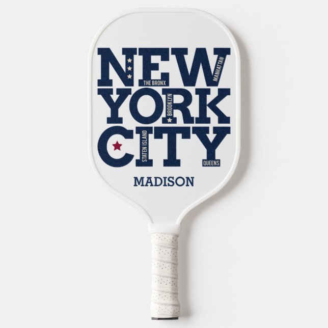 Palas De Pickleball Nombre personalizado Nueva York (Anverso)
