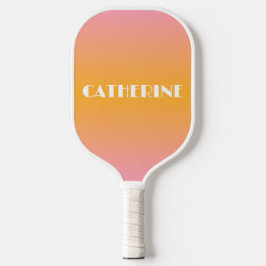 Palas De Pickleball Nombre personalizado Ombre rosa y Naranja