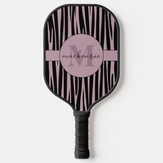 Palas De Pickleball Nombre personalizado Patrón de rayas de cebra mono (Anverso)