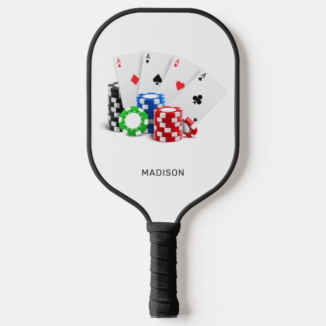 Palas De Pickleball Nombre personalizado Poker / Casino (Anverso)