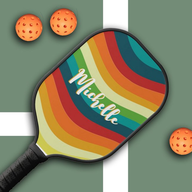 Palas De Pickleball Nombre personalizado retro (Retro Personalized Name Pickleball Paddle)
