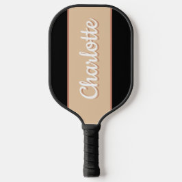 Palas De Pickleball Nombre personalizado retro beige negro