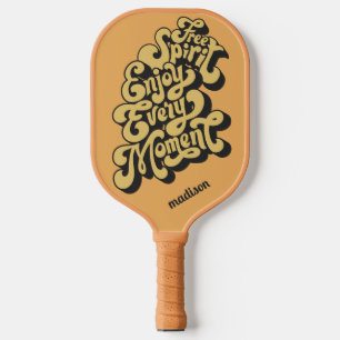 Palas De Pickleball Nombre personalizado retro "Espíritu libre"