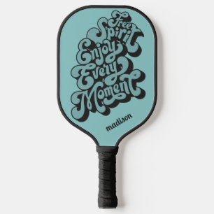 Palas De Pickleball Nombre personalizado retro "Espíritu libre"
