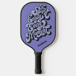 Palas De Pickleball Nombre personalizado retro "Espíritu libre"