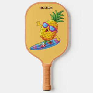 Palas De Pickleball Nombre personalizado Surfing Pineapple