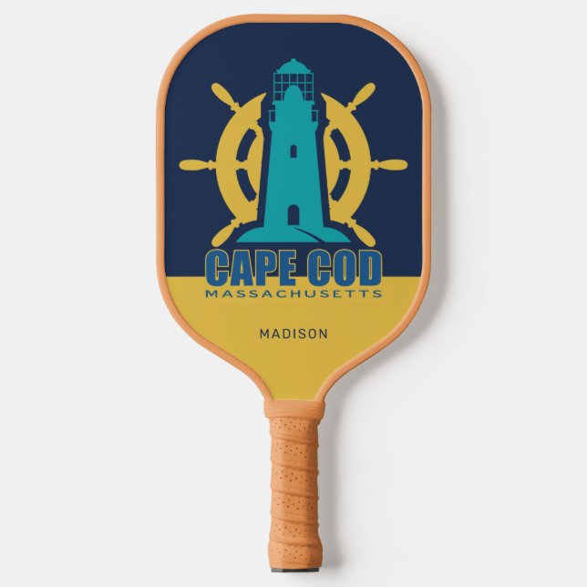 Palas De Pickleball Nombre personalizado / Texto Cape Cod Massachusett (Anverso)