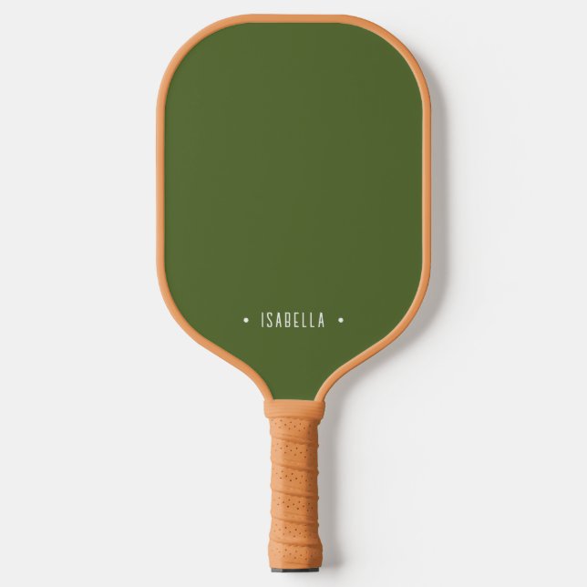 Palas De Pickleball Nombre personalizado Verde silenciado simple (Anverso)