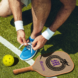 Palas De Pickleball Nombre personalizado y estilo monograma celta urob